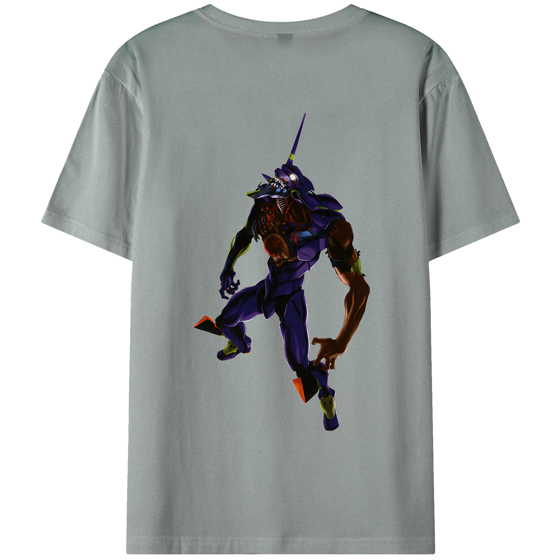 （画像用） EVA 新世紀エヴァンゲリオン 綿100％ メンズ半袖Tシャツ（バックプリント） 通気性